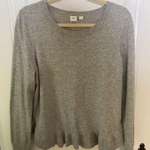 GAP Merino Wool Sweater Ruffle Hem